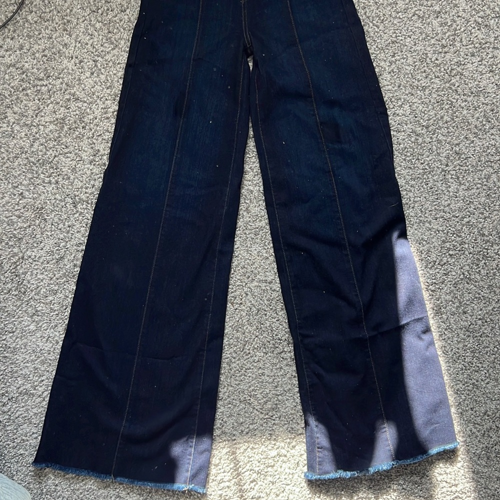 Trouser Dark Blue Jeans with Wide Leg Style